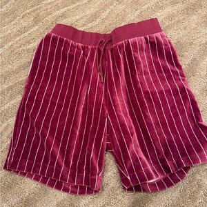Lacoste velvet Burgundy Striped Shorts